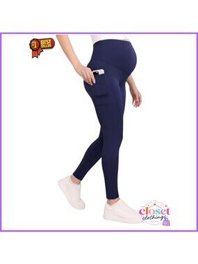 Over the Belly Maternity Workout Leggings with Pockets Activewear